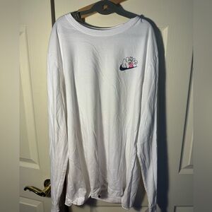 Nike White Long Sleeve with Cartoon Logo